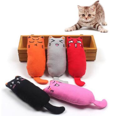 AFCCP21 Cotton Catnip Pet Toy Cute Cat Shape Pet Chewing Toy