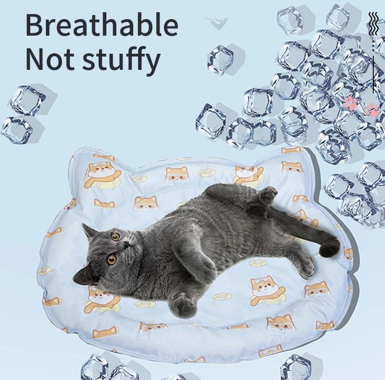 AFBCMP03 Breathable Cooling Mat Pad Gel Pet Cat Dog Print Summer Self Cooling Pads Mat Ice Pad Dog Sleeping Mats for Dogs Cats Pet Bed