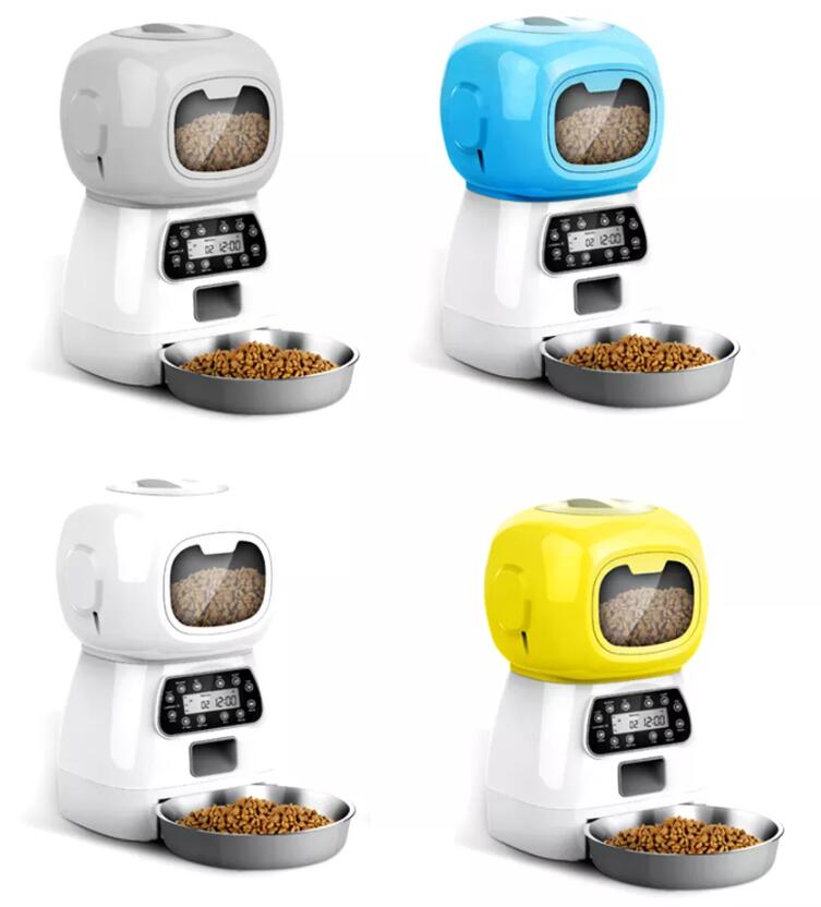 AFPAP27 New Design Smart 3.5L Robot Cat Dog Bowls Food Dispenser 4 Meals Timed Auto Voice Playback Wifi APP Automatic Pet Feeder